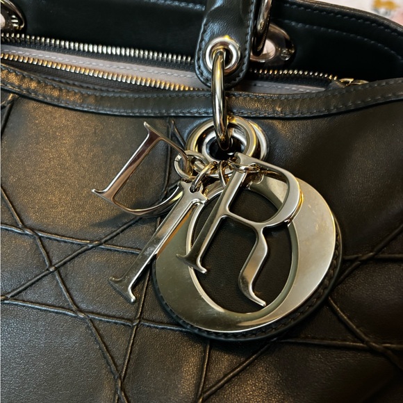 Dior Dark Olive Green Cannage Leather Granville Polochon Satchel - Picture 14 of 14